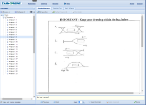 Sketches are uploaded and automatically embedded into candidate answers