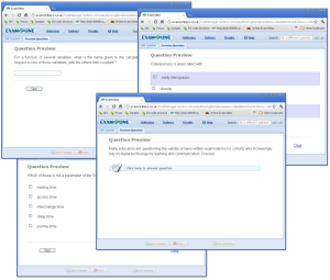 A few ExamOnline question types